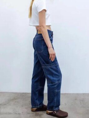 BDG Urban Outfitters High Rise Baggy Cargo Jeans Size 27